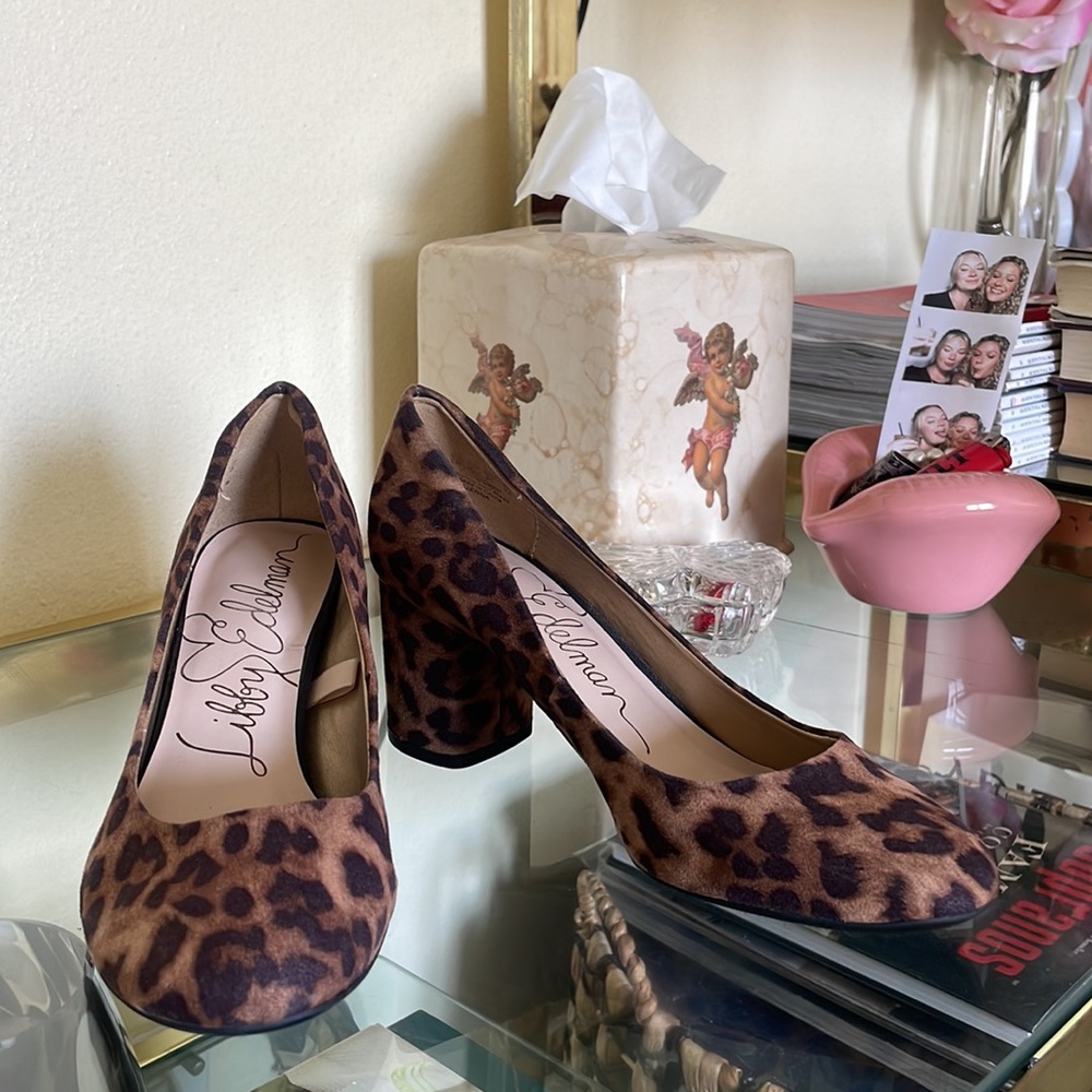 Libby Edelman Leopard Suede Ballet Heels